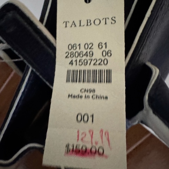 Talbots Faux Leather Handbag Double Top Handle Purse Bag, Navy Blue, NWT - Picture 13 of 14